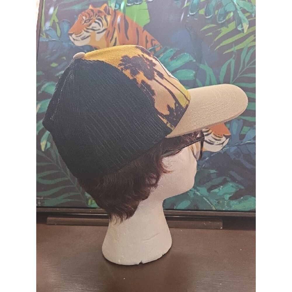 art class Surfing Co. Palm Tree Trucker Hat in Yellow, Black, Cream - Picture 2 of 4